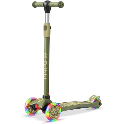 Trottinette à 3 roues pour enfants Dribl – Trottinette Lean-to-Steer avec guidon réglable, plateforme antidérapante, supports jusqu'à 165&nbsp;lb –