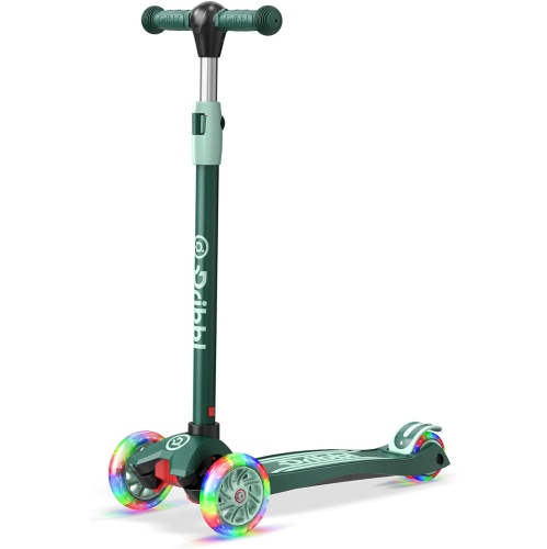 Trottinette à 3 roues pour enfants Dribl – Trottinette Lean-to-Steer avec guidon réglable, plateforme antidérapante, supports jusqu'à 165&nbsp;lb –