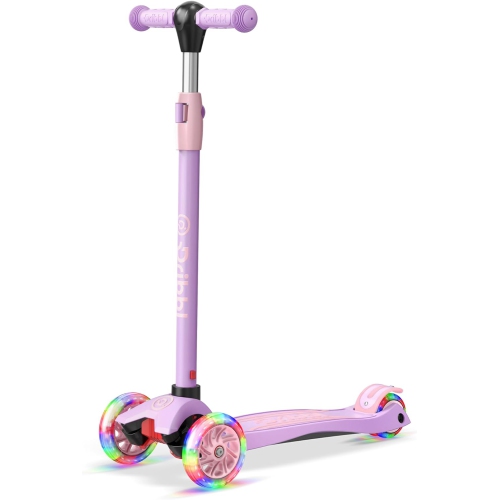 Trottinette à 3 roues pour enfants Dribl – Trottinette Lean-to-Steer avec guidon réglable, plateforme antidérapante, supports jusqu'à 165&nbsp;lb –