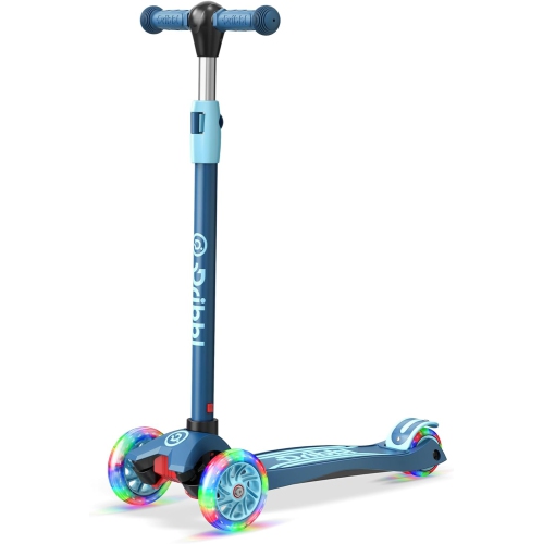 Trottinette à 3 roues pour enfants Dribl – Trottinette Lean-to-Steer avec guidon réglable, plateforme antidérapante, supports jusqu'à 165&nbsp;lb –