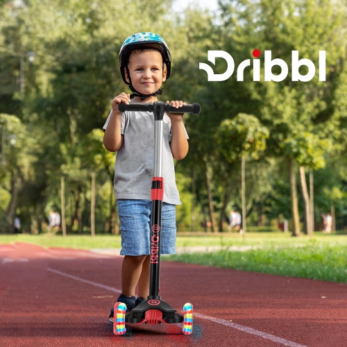 Dribbl 3-Wheel Kids Scooter – Lean-to-Steer Kick Scooter with Adjustable Handlebar, Anti-Slip Deck, Supports Up to 165 lbs – For Boys & Girls Age 3+,