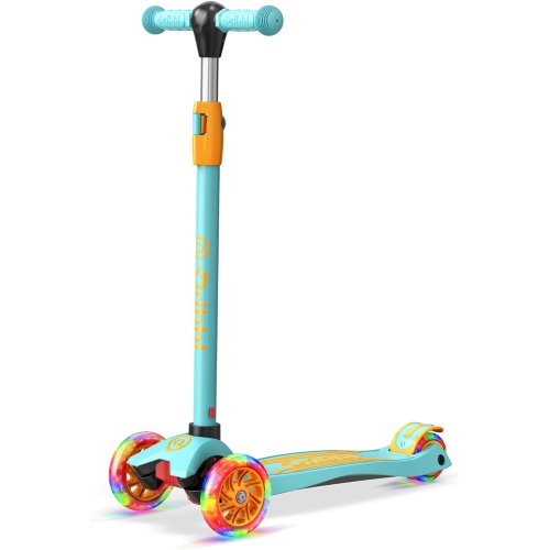 DRIBBL  3-Wheel Kids Scooter – Lean-To-Steer Kick Scooter \w Adjustable Handlebar, Anti-Slip Deck, Supports Up to 165 Lbs – for Boys & Girls Age