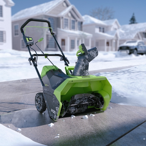 Souffleuse à neige sans fil ni balais 20 po 60 V de Greenworks, souffleuse à feuilles/souffleuse axiale électrique à vitesse variable,