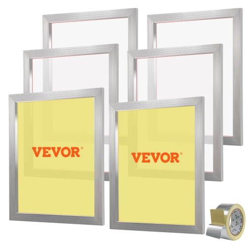 VEVOR 6 Pieces Screen Printing Kit, Aluminum Silk Screen Printing Frames, 20x24inch Silk Screen Printing Frame with 160 Count Mesh, High Tension