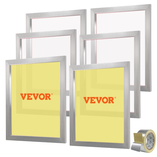 VEVOR 6 Pieces Screen Printing Kit, Aluminum Silk Screen Printing Frames, 20x24inch Silk Screen Printing Frame with 110 Count Mesh, High Tension