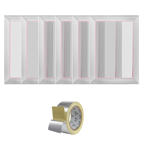 VEVOR 6 Pieces Screen Printing Kit, Aluminum Silk Screen Printing Frames, 10x14inch Silk Screen Printing Frame with 110 Count Mesh, High Tension