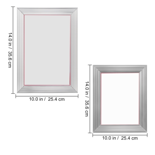 VEVOR 2 Pieces Screen Printing Kit, Aluminum Silk Screen Printing Frames 8x10/10x14in 110 Count Mesh, 2 Tapes and Screen Printing Squeegees and
