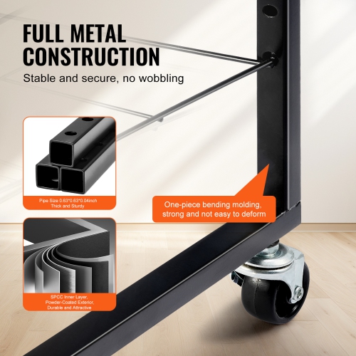 VEVOR 17 x 13 x 39.4 inch Art Drying Rack, 25 Removable Shelves Paint Drying Rack With Lockable Wheels, Carbon Steel Painting Drying Rack for Artwork