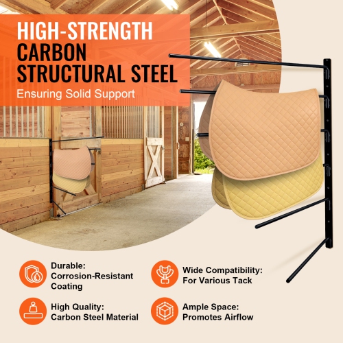 VEVOR 30.9 x 29.9 x 5.5 in Wall Mounted Saddle Rack, Swing Out Saddle Holder, Six Tiers Horse Saddle Stand, Space Saving Horse Pad and Blanket Rack