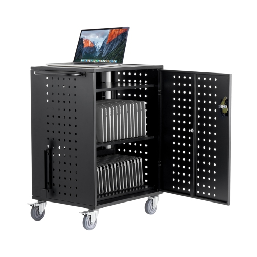 VEVOR 36 Device Charging Cart, Mobile Charging Station, Up to 15.6 in Screen Size, Office and Classroom Mobile Charging Cart, for Chromebook, Tablet