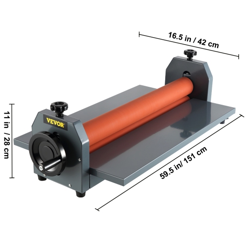VEVOR 51 Inch Cold Laminator Machine 10mm Manual Vinyl Photo Film Cold laminator Hand Crank Pressure Cold Roll laminator(51Inch)