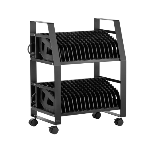 VEVOR 32 Device Laptop Cart, Mobile Open Charging Station, Up to 15.6 in Screen Size, Office and Classroom Mobile Charging Cart, for Chromebook,