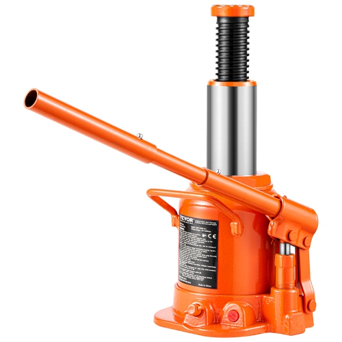 VEVOR 20 Ton/44092 lbs Hydraulic Bottle Jack, Bottle Jack with 6.69''-12.6'' Lifting Range & 3-Section Long Handle, for Car, Pickup, Truck, RV, Auto