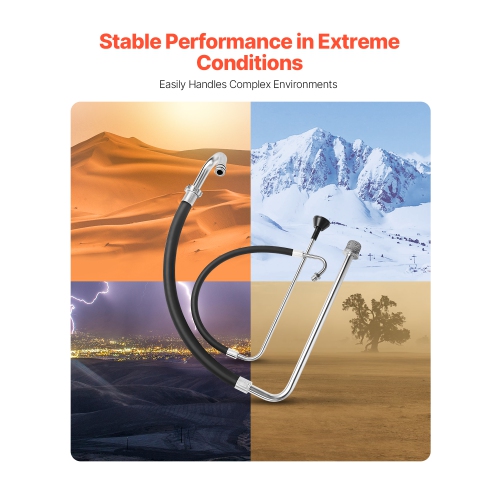 VEVOR Suction Hose Tube and Reflux Line Sets, Aluminum Alloy an Rubber Suction Hose and Reflux Line Set, Paint Sprayers Tool Part, Fit Many Airless