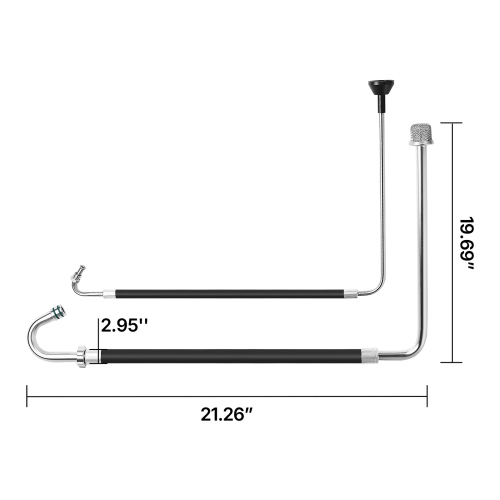 VEVOR Suction Hose Tube and Reflux Line Sets, Aluminum Alloy an Rubber Suction Hose and Reflux Line Set, Paint Sprayers Tool Part, Fit Many Airless