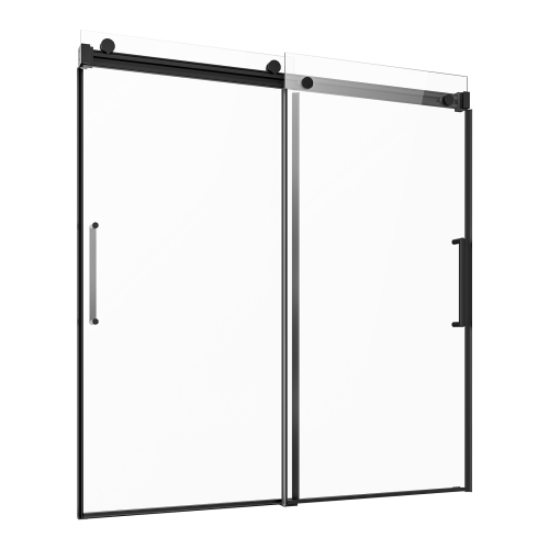 VEVOR 56-60 in W x 60 in H Frameless Sliding Bathtub Door, Shower Glass Door, Double Sliding Tub Door with 5/16 in Clear Tempered Glass and Stainless