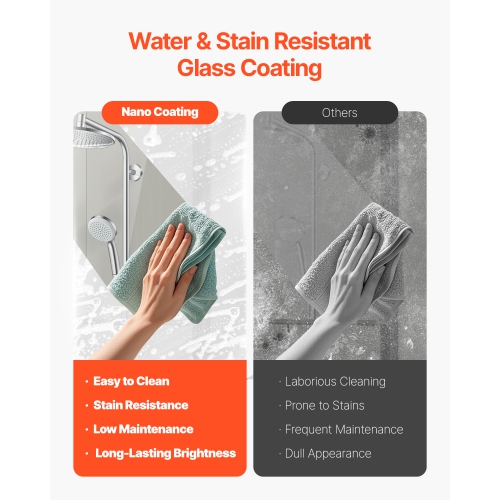 VEVOR 56-60 in W x 60 in H Frameless Sliding Bathtub Door, Shower Glass Door, Double Sliding Tub Door with 5/16 in Clear Tempered Glass and Stainless