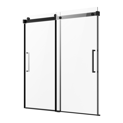 VEVOR 56-60 in W x 60 in H Frameless Sliding Bathtub Door, Shower Glass Door, Double Sliding Tub Door with 5/16 in Clear Tempered Glass and Stainless