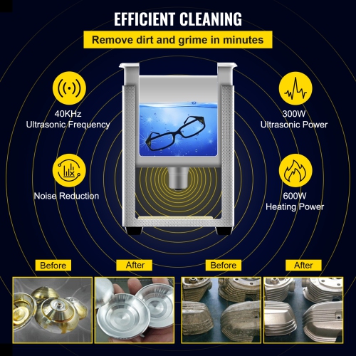 VEVOR 15L Upgraded Ultrasonic Cleaner Professional Digital Lab Ultrasonic Parts Cleaner with Heater Timer for Glass Dental Instruments Cleaning