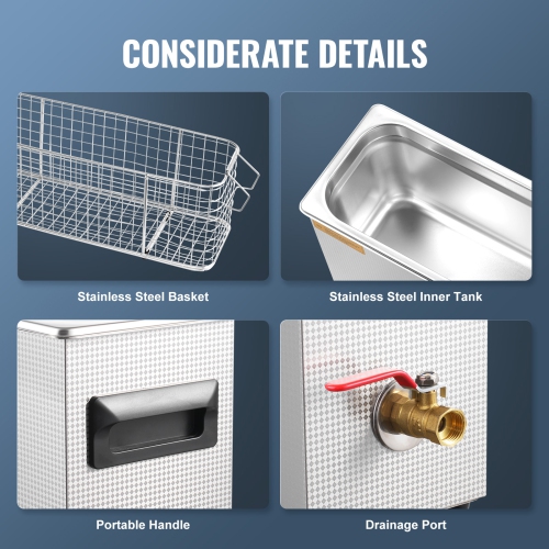 VEVOR 10L Ultrasonic Gun Cleaner, 300W Professional Ultra Sonic Cleaning Machine with Timer & Heater, 40kHz Digital Ultrasonic Cleaner with Basket