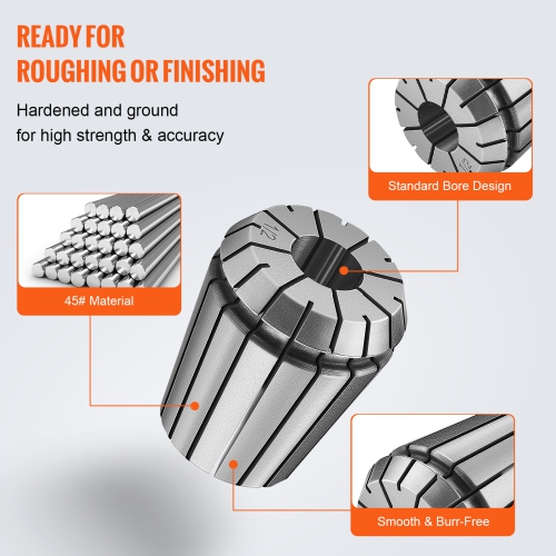 VEVOR 25 pcs ER32 Collet Set, 1/16''-13/16'',ER32 Spring Collet Chuck Set, 0.0006"/15 μm TIR Lathe Chuck Tool with 25 Labeled Storage Boxes,for CNC