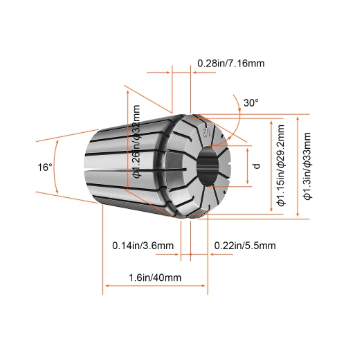 VEVOR 25 pcs ER32 Collet Set, 1/16''-13/16'',ER32 Spring Collet Chuck Set, 0.0006"/15 μm TIR Lathe Chuck Tool with 25 Labeled Storage Boxes,for CNC