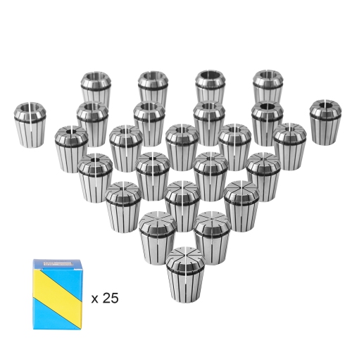 VEVOR 25 pcs ER32 Collet Set, 1/16''-13/16'',ER32 Spring Collet Chuck Set, 0.0006"/15 μm TIR Lathe Chuck Tool with 25 Labeled Storage Boxes,for CNC