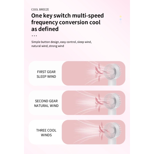 Handheld spray fan, cooling fan USB portable small fan, desktop fan, 500mAh-800mAh, 3 wind speeds - white new