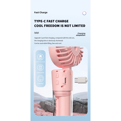 Handheld spray fan, multifunctional desktop folding small fan, outdoor handheld hanging neck spray fan, 800mAh-1000mAh-F3 handheld spray fan