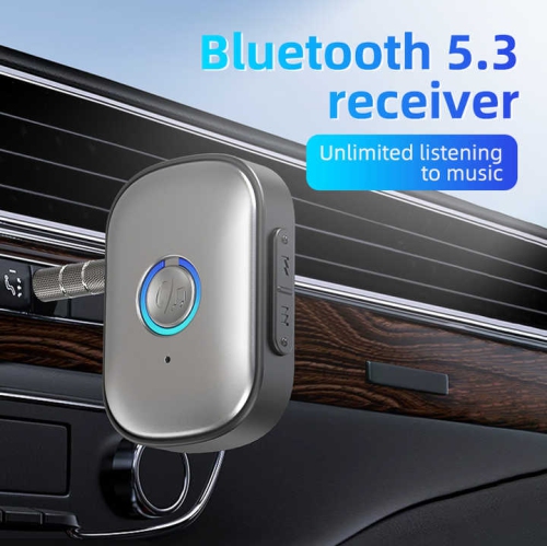 Récepteur Bluetooth, adaptateur audio pour l'auto, récepteur Bluetooth aux mains libres pour l'auto, W1 gris argenté