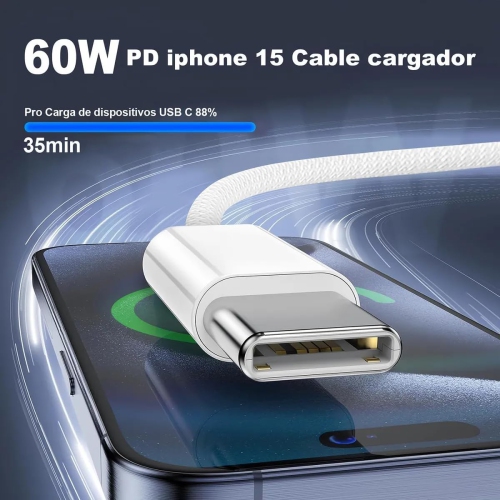Applicable to Apple 15 data cable, usb-c braided cable, iphone mobile phone charging cable, PD fast charging data cable typec, 1.5 meters