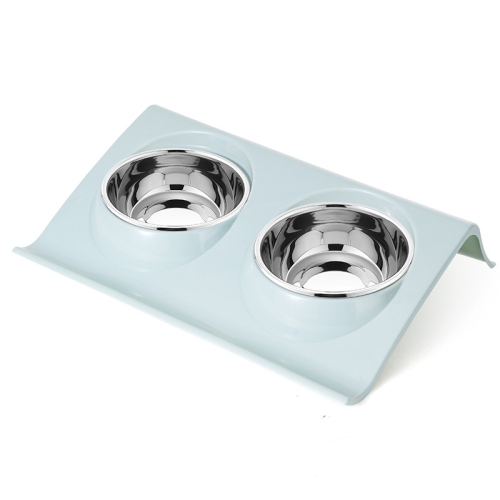 Bol en acier inoxydable pour animal de compagnie, bol antidérapant en plastique Slope pour chien, bol pour chat avec semelle anti-éclaboussures