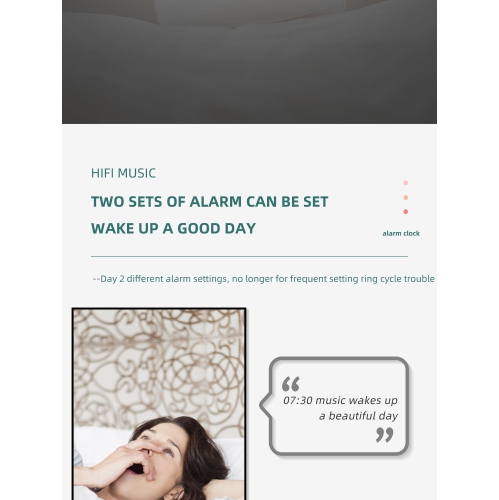 Smart Bluetooth Speaker, Mirror Clock Alarm Mini Card Radio Audio, FM Radio Digital Table Clock, LED-Q6 Black