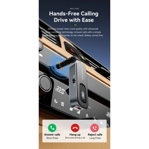 Récepteur et émetteur Bluetooth, adaptateur audio auxiliaire de navigation pour l'auto, récepteur et émetteur deux-en-un, adaptateur audio sans fil,