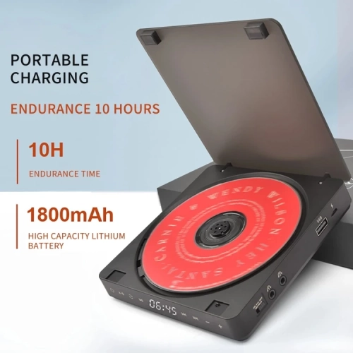 Portable CD Player Walkman, English Learning Retro CD Disc Album Player, Battery Life Digital Display with Dual 3.5mm Stereo Audio Jacks