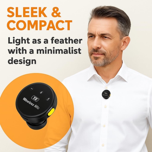 Micro-cravate sans fil, diffusion en direct sur téléphone mobile, avec étui de chargement, retour d'oreille avec réduction du bruit, interface