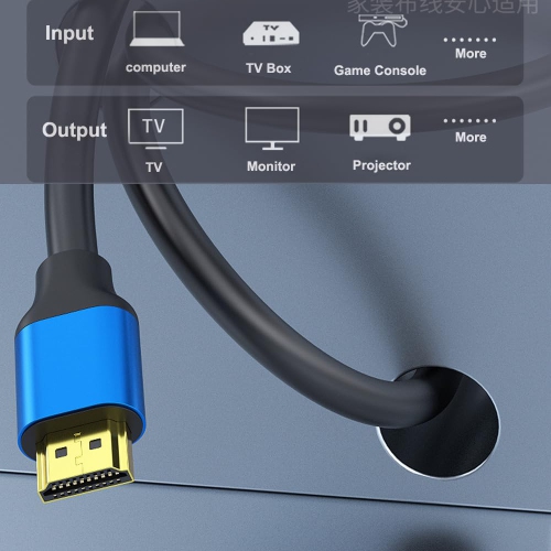 câble hdmi version 2,0, câble de connexion de moniteur d'ordinateur 4k, câble hd de données de projecteur de télévision, 5 mètres