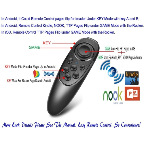 VR Remote Controller Gamepad Bluetooth Control VR Video, Game, Selfie, Page Turning E-book/PPT/Nook Page, Mouse, VR Headset PC Tablet Laptop iPhone