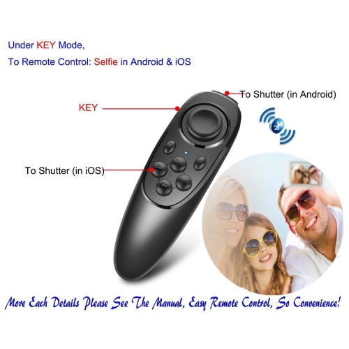 VR Remote Controller Gamepad Bluetooth Control VR Video, Game, Selfie, Page Turning E-book/PPT/Nook Page, Mouse, VR Headset PC Tablet Laptop iPhone
