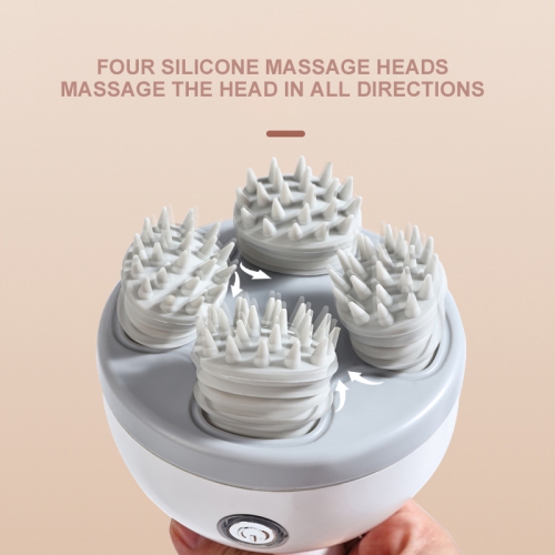 K118 Head Massager Head, Therapeutic and De-stressing Acupoint Electric Meridian Brush, Waterproof Kneading Handheld Scalp Massager