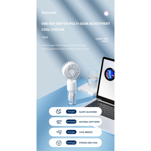 Handheld spray fan Multifunctional desktop folding small fan Outdoor handheld hanging neck spray fan 800mAh-1000mAh-F6 desktop spray fan