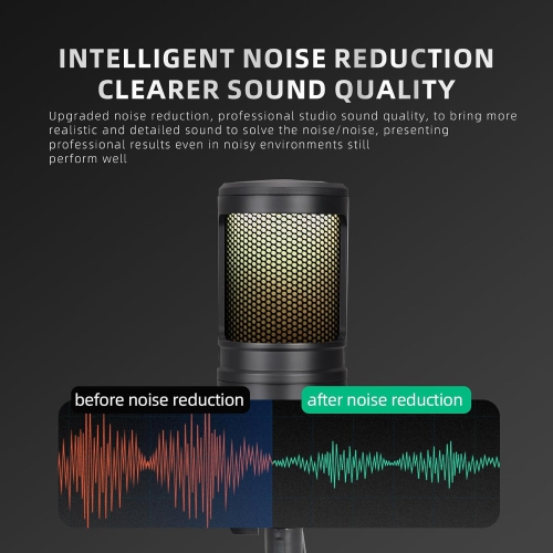 RGB microphone, USB live broadcast condenser microphone, microphone computer competition recording, with light