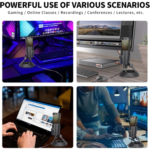 RGB microphone, USB live broadcast condenser microphone, microphone computer competition recording, with light