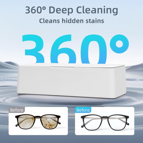Household Ultrasonic Cleaning Machine, Glasses Jewelry Watch Pen Tip Makeup Brush Cleaning Machine, 530mL Capacity, with 304 Stainless Steel Water