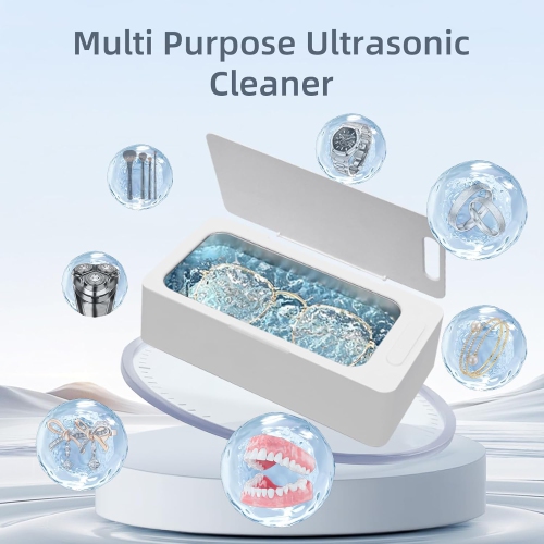 Household Ultrasonic Cleaning Machine, Glasses Jewelry Watch Pen Tip Makeup Brush Cleaning Machine, 530mL Capacity, with 304 Stainless Steel Water