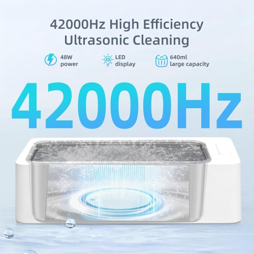 Household Ultrasonic Cleaning Machine, Glasses Jewelry Watch Pen Tip Makeup Brush Cleaning Machine, 530mL Capacity, with 304 Stainless Steel Water