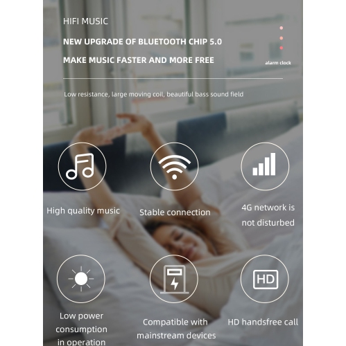 Smart Bluetooth Speaker, Mirror Clock Alarm Mini Card Radio Audio, FM Radio Digital Table Clock, LED-Q6 Pink