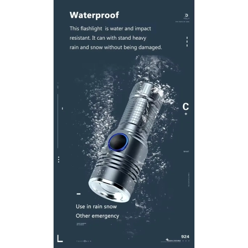 Portable high-power flashlight, LED zoom rechargeable super bright mini flashlight, flashlight waterproof camping hiking - RB-226