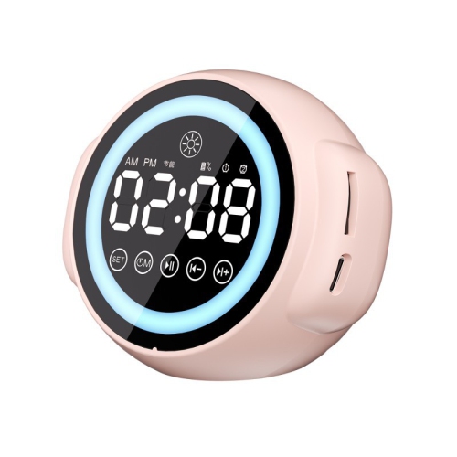 Bluetooth speaker with high volume and night light, student dormitory smart voice alarm clock with card charging, suitable for home, mobile, karaoke,