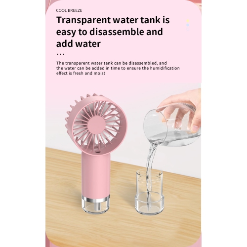 Handheld spray fan, cooling fan USB portable small fan, desktop fan, 500mAh-800mAh, 3 wind speeds - black